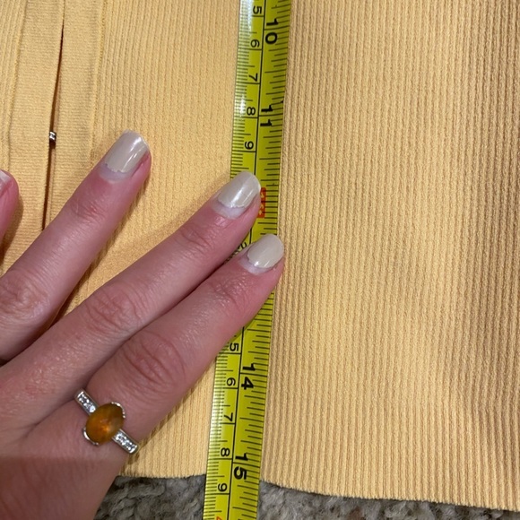 & OTHER STORIES Women’s Trumpet Sleeve Cardigan Ribbed Cropped Yellow Size XS - Picture 7 of 8